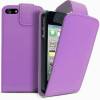 Leather Flip Case for iPhone 4 / 4S - Purple